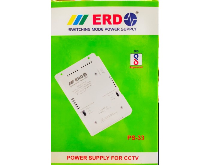 ERD CCTV POWER SUPPLY 16CH FIBER PS33 (DUAL OUTPUT) 12V/20A